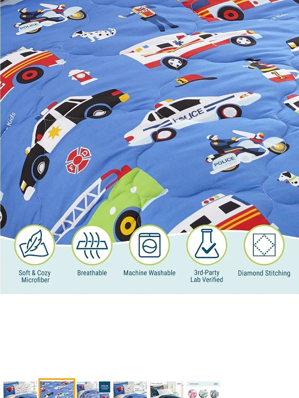 Wildkin Twin Bed in a Bag 5-Piece Microfiber Bedding Set with Comforter